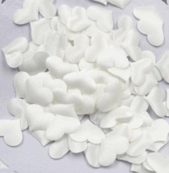 Hartjes zijde wit 200 stuks ( 2.0 x 1.5 cm )