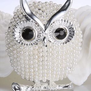Broche Uil met imitatie Parel ( 4 x 3.5 cm )
