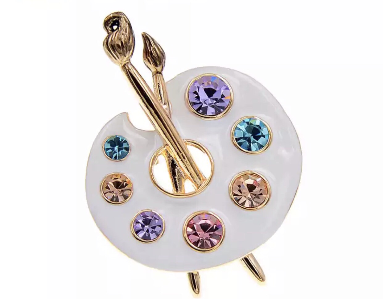 Broche Verf Palet Strass ( 4.5 x 3.4 cm )