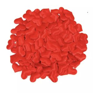 Hartjes zijde rood 200 stuks ( 2 x 1.5 cm )