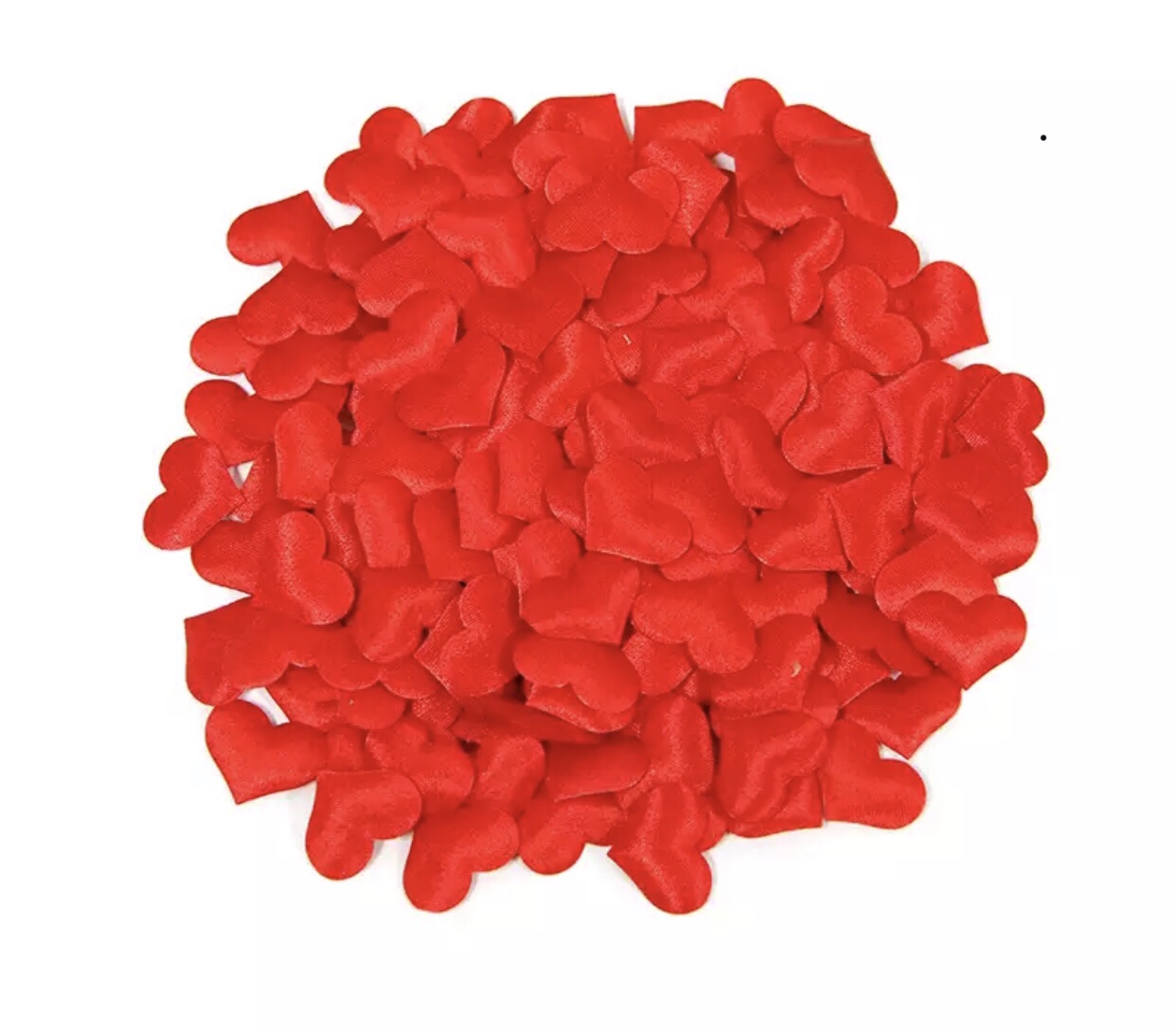 Hartjes zijde rood 200 stuks ( 2 x 1.5 cm )