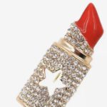 Broche Lipstick Strass