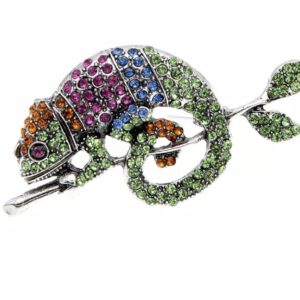 Broche Kameleon Strass 
( 3,3 x 6 cm)