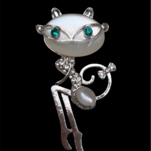 Broche Kat met Bril (6 x 3 cm) 