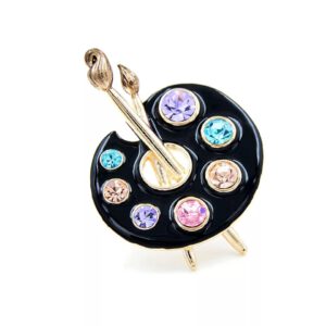 Broche Verf Palet Strass ( Zwart ) 4.5 x 3.4 vm