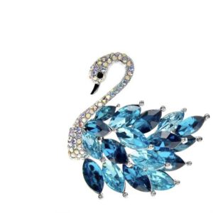 Broche Zwaan Strass Blauw zilverkleurig
( 4.5 x 4.4 cm )