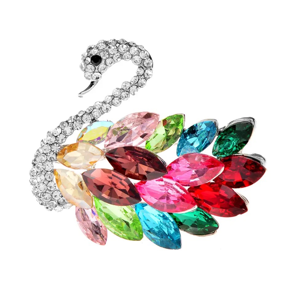Broche Zwaan Strass (Kleurrijk)
4.5 x 4.4 cm