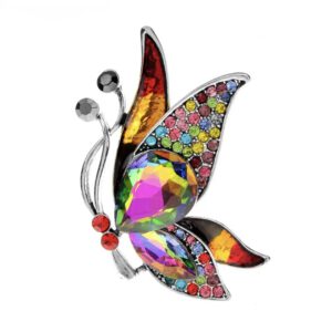 Broche Vlinder Strass (Kleurrijk) 5 x 3.4 cm 
