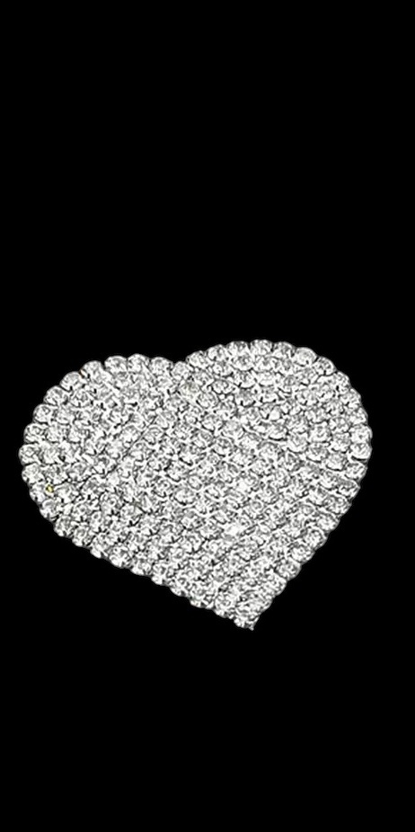 Broche Hart Strass ( Groot ) 4.5 x 4.2 cm