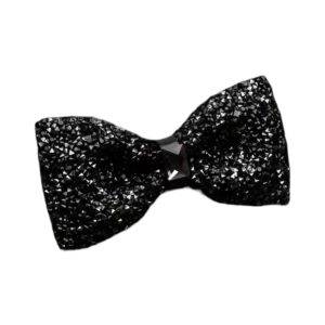 Vlinderdas Strass ( Zwart ) 12 x6 cm