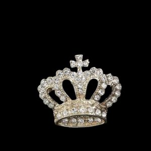 Broche Kroon Strass ( Goudkleurig ) 3.0 x 3.5 cm