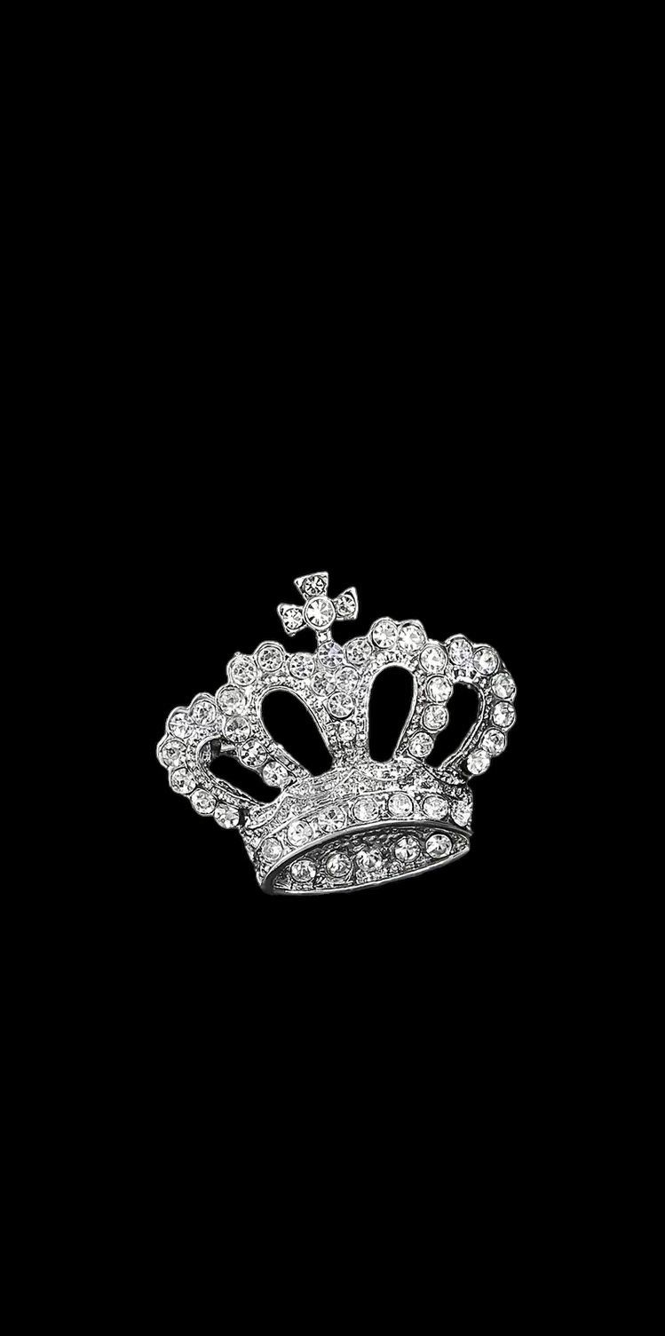 Broche Kroon Strass ( Zilverkleurig ) 3.8 x 3.2 cm