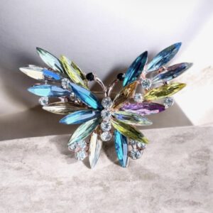 Broche Vlinder ( Lichte Kleuren) 4.5 x 5.5 cm