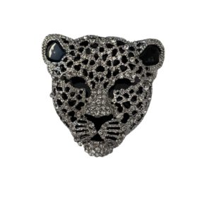 Broche Panter Hoofd ( Zilverkleurig ) Strass
4.9 x 4.7 cm 