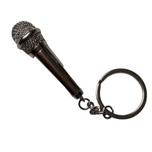 Sleutelhanger Microfoon ( Zilverkleurig ) 6.0 x 1.9 cm