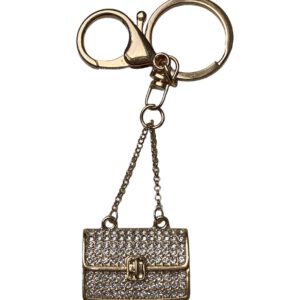 Sleutelhanger Strass Tas ( Goudkleurig ) 3.5 x 3 cm