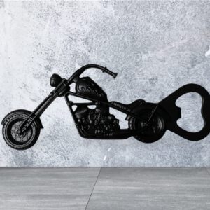 Flesopener Motorfiets ( Zwart)  12.7 x 4.6 cm