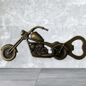 Flesopener Motorfiets ( Koperkleurig )  12.7 x 4.6 cm