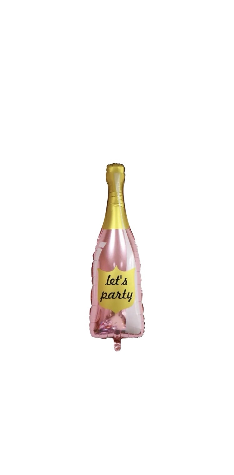 Folie Ballon Fles ( Let's Party ) 106.5 x 39 cm