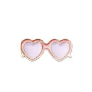 Broche/Pin Zonnebril Hartjes ( Roze ) 1.5 x 1.9 cm 