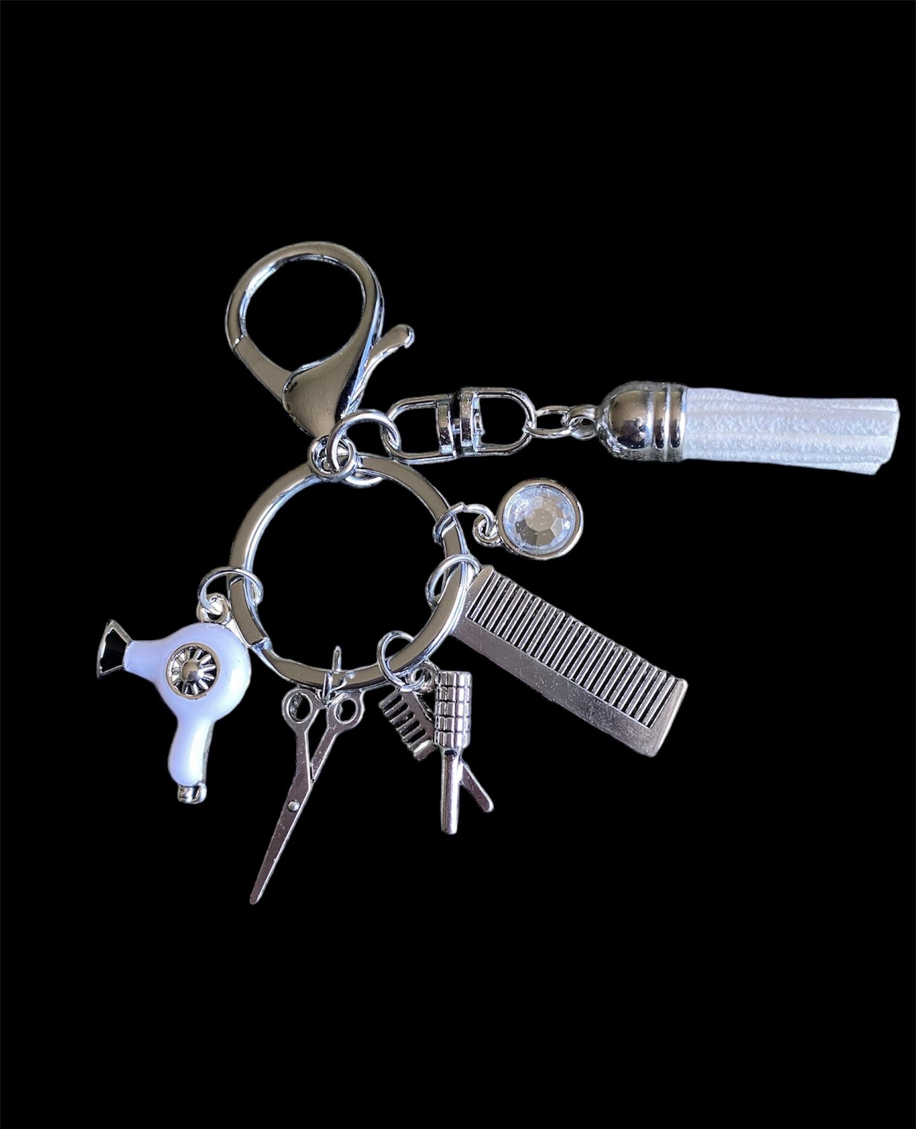 Sleutelhanger Kapperset (Wit) 6 x 3 cm