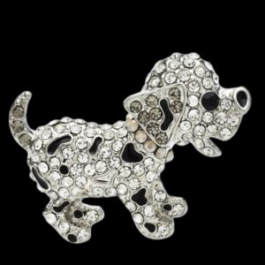 Broche Vrolijke Hond ( Strass ) 2.9 x 3.6 cm