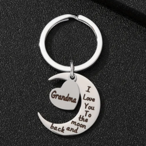 Sleutelhanger Grandma I love you to the moon and back ( Oma) 5 x 2.5 cm
