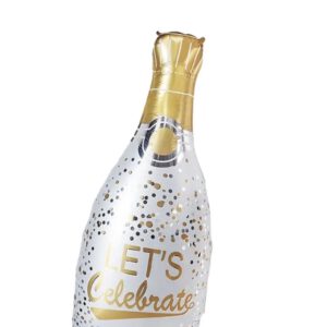 Folie Ballon Fles LET^S CELEBRATE ( Zilver 98 x 48 cm )