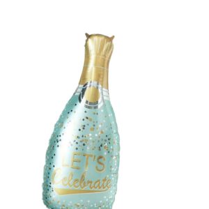 Folie Ballon Fles LET^S CELEBRATE ( Groen 98 x 48 cm )
