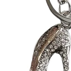 Sleutelhanger Hak met strik Strass (Zilverkleurig) 11.5 x 4 cm