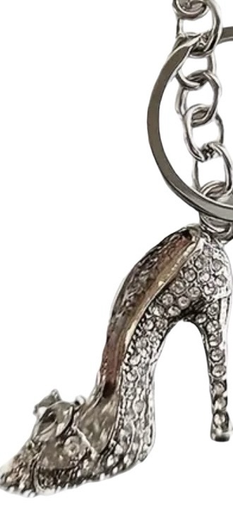 Sleutelhanger Hak met strik Strass (Zilverkleurig) 11.5 x 4 cm