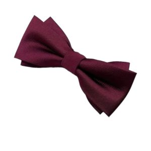 Vlinderdas Casual Dubbellaags geweven ( Bordeaux rood ) 5.5 x 11.5 cm