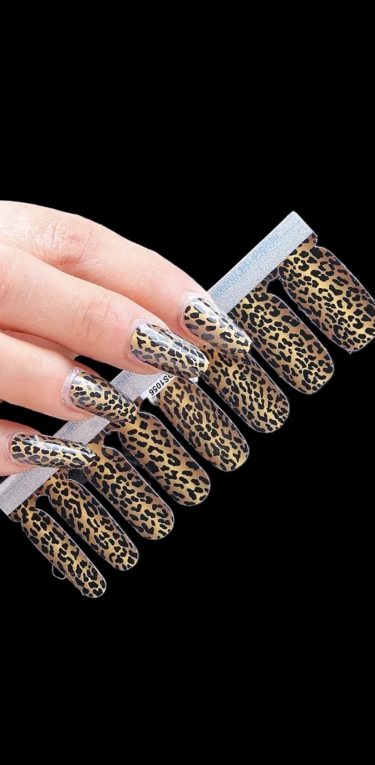 Nagelstickers / Nail Wrap Panterprint (Bruin/Zwart ) 1056 ( 14 x 7 cm )