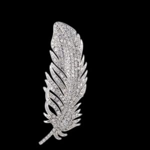 Broche Veer Strass ( 6.5 x 2.5 cm )
