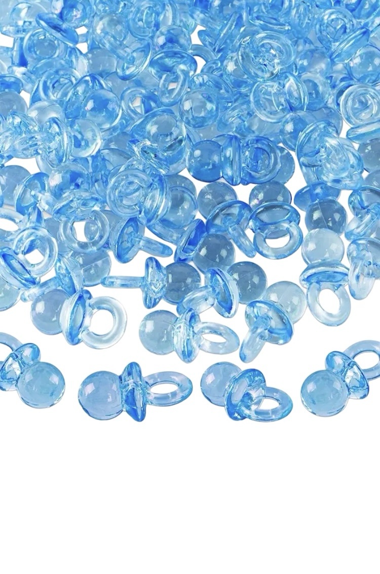 Mini Baby Fopspenen Blauw (voor Baby Shower Decoraties 50 stuks) 2 x 1 cm