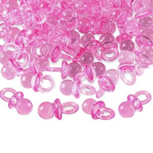 Mini Baby Fopspenen Roze (voor Baby Shower Decoraties 50 stuks) 2 x 1 cm