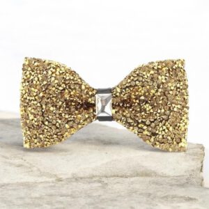 Vlinderdas Strass ( Goudkleurig ) 6 x 12 cm