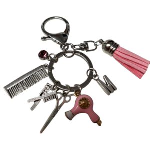 Sleutelhanger Kapperset ( Roze)6 x 3 cm