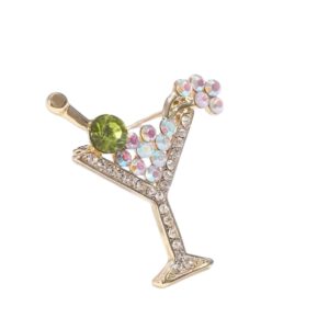 Broche Cocktail Strass (Goudkleurig) 4.2 x 3.5 cm