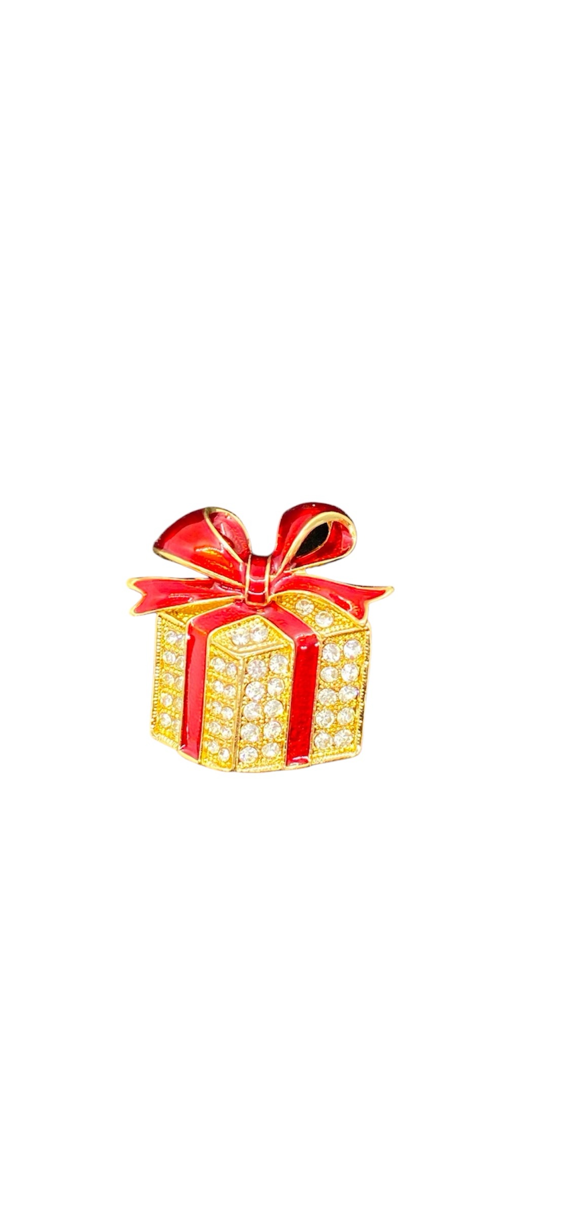 Broche Cadeau Strass goudkleurig ( 4.4 x 4.4 cm ) - Afbeelding 2