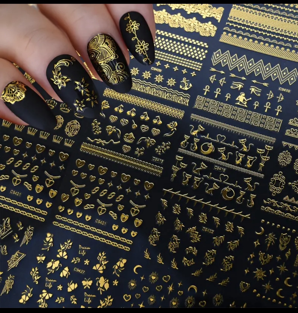 Nagelstickers ( Nail wrap ) Goud 30 velletjes