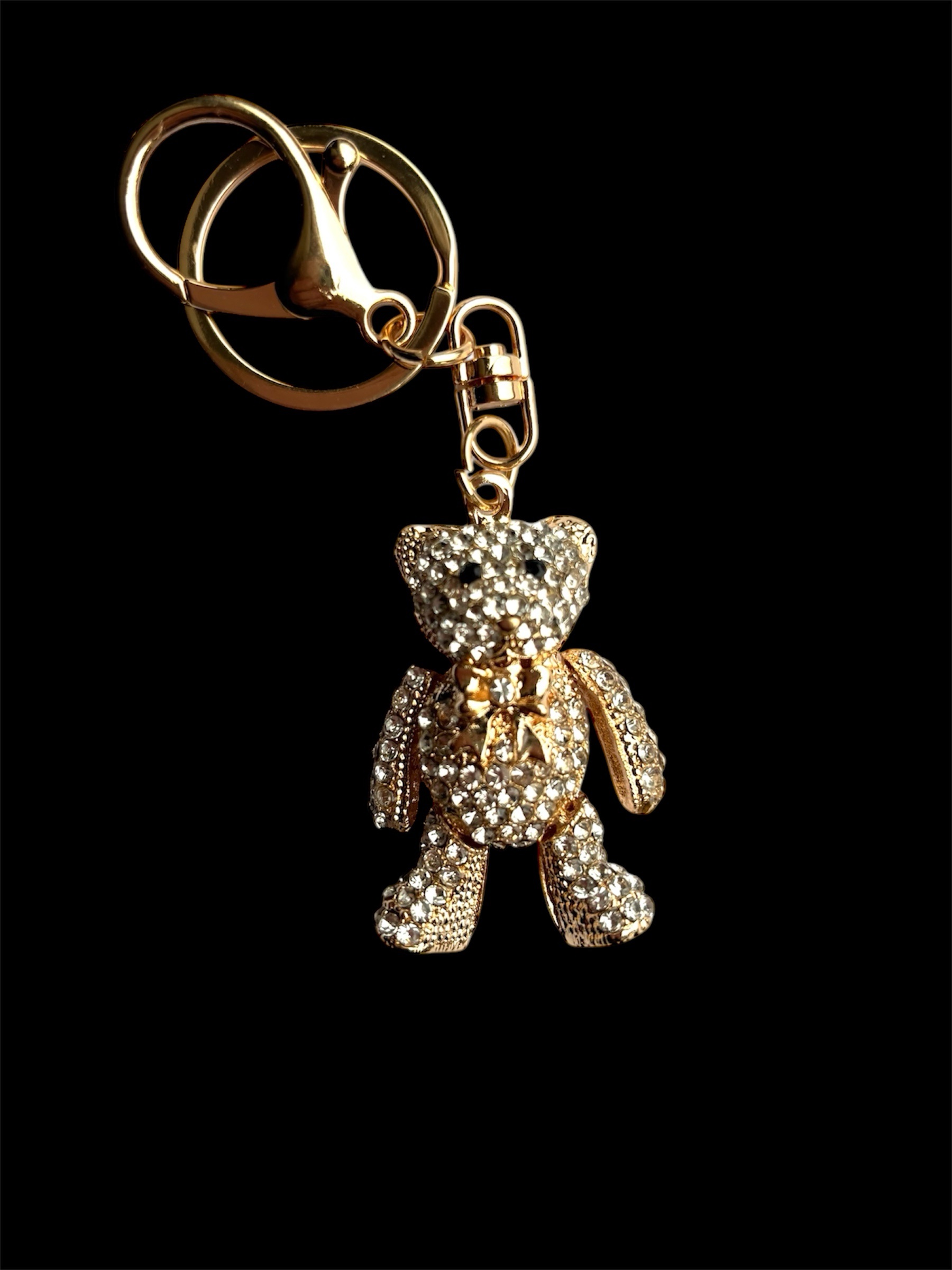 Sleutelhanger Strass Beer met beweegbare armen en benen ( Goudkleurig ) Beer 5 x 3 cm - Afbeelding 2