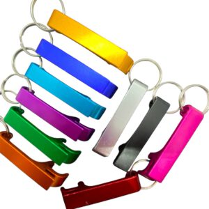 Flesopener/ sleutelhanger in leuke diversen kleuren ( 6.5 x 1 cm)