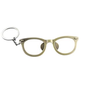 Flesopener/Sleutelhanger Bril 10.5 x 3.5 cm ( Goudkleurig)