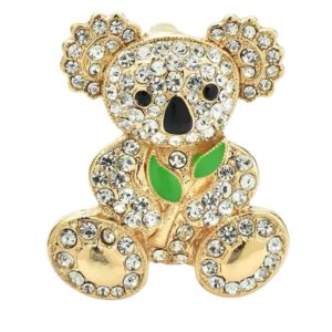 Broche Beer Strass ( Goudkleurig ) 4 x 3.3 cm