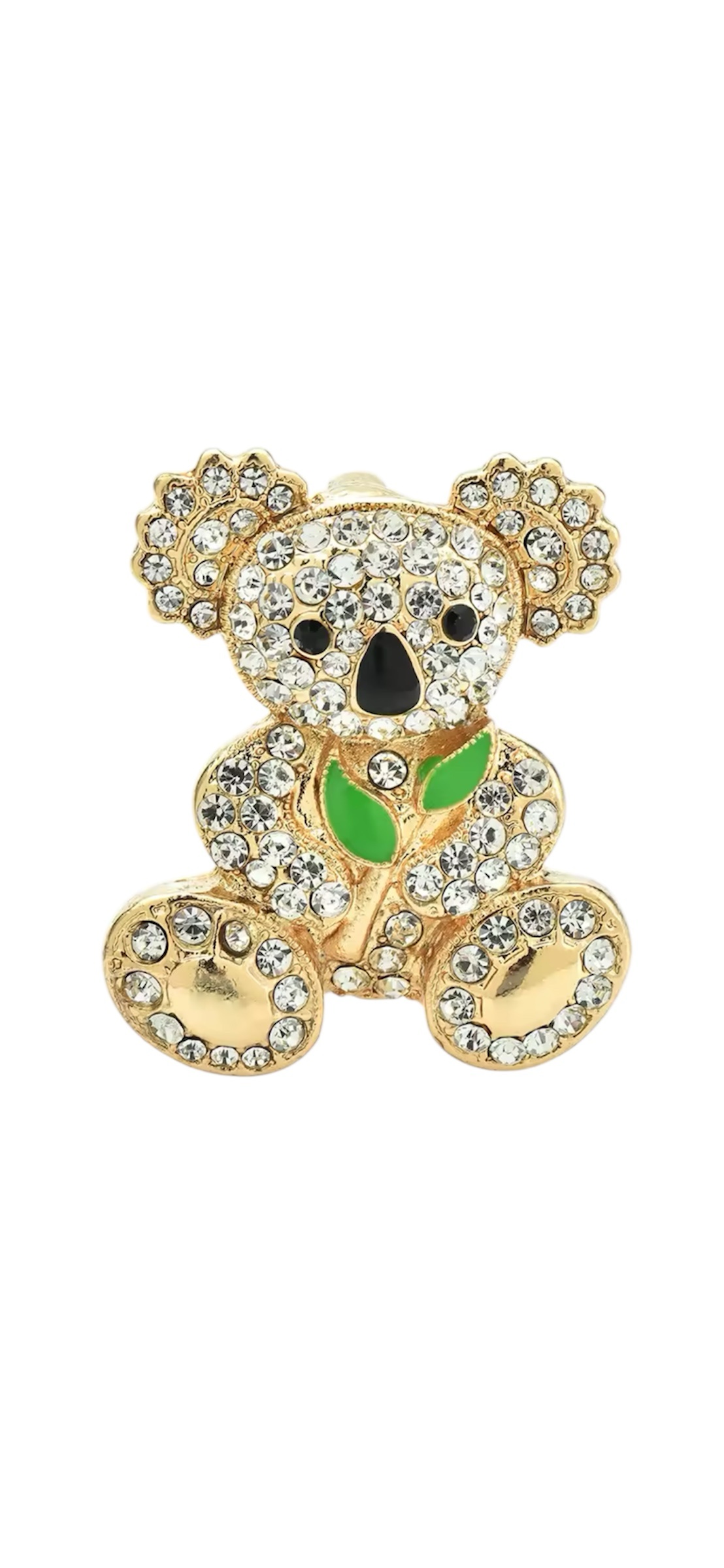 Broche Beer Strass ( Goudkleurig ) 4 x 3.3 cm