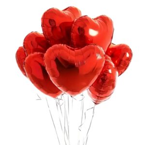 Folie Ballon Hart Rood ( 10 stuks ) 25 cm