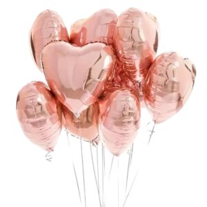 Folie Ballon Hart Roze/Goud ( 10 stuks ) 25 cm