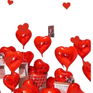 Folie Ballon Hart 10 stuks ( Rood ) 45cm