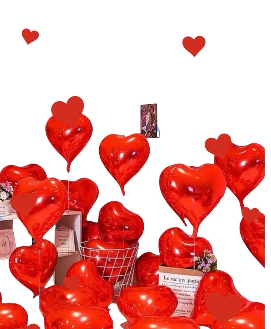 Folie Ballon Hart 10 stuks ( Rood ) 45cm